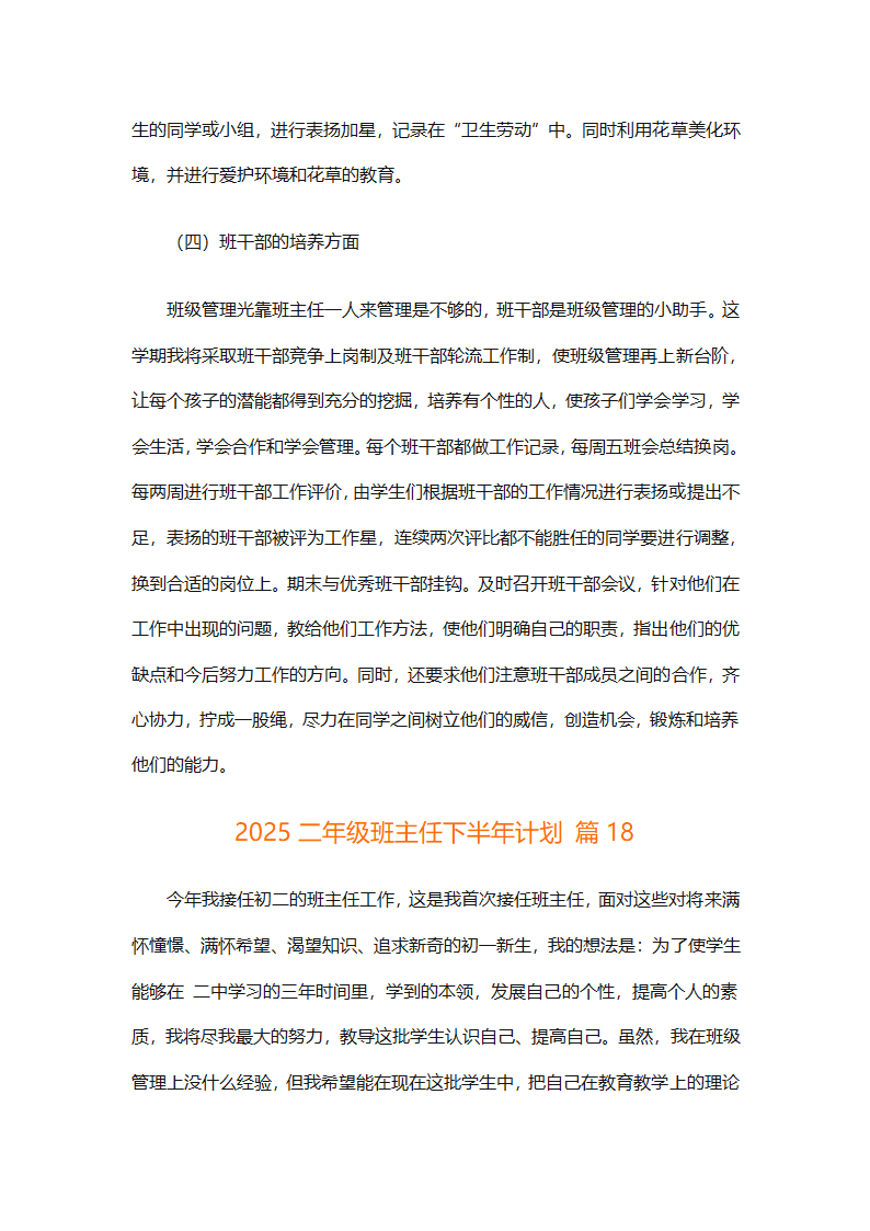 2025二年级班主任下半年计划（精选26篇）第61页