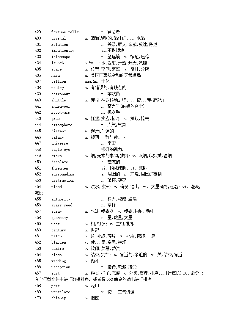 新概念英语第二册单词表第11页