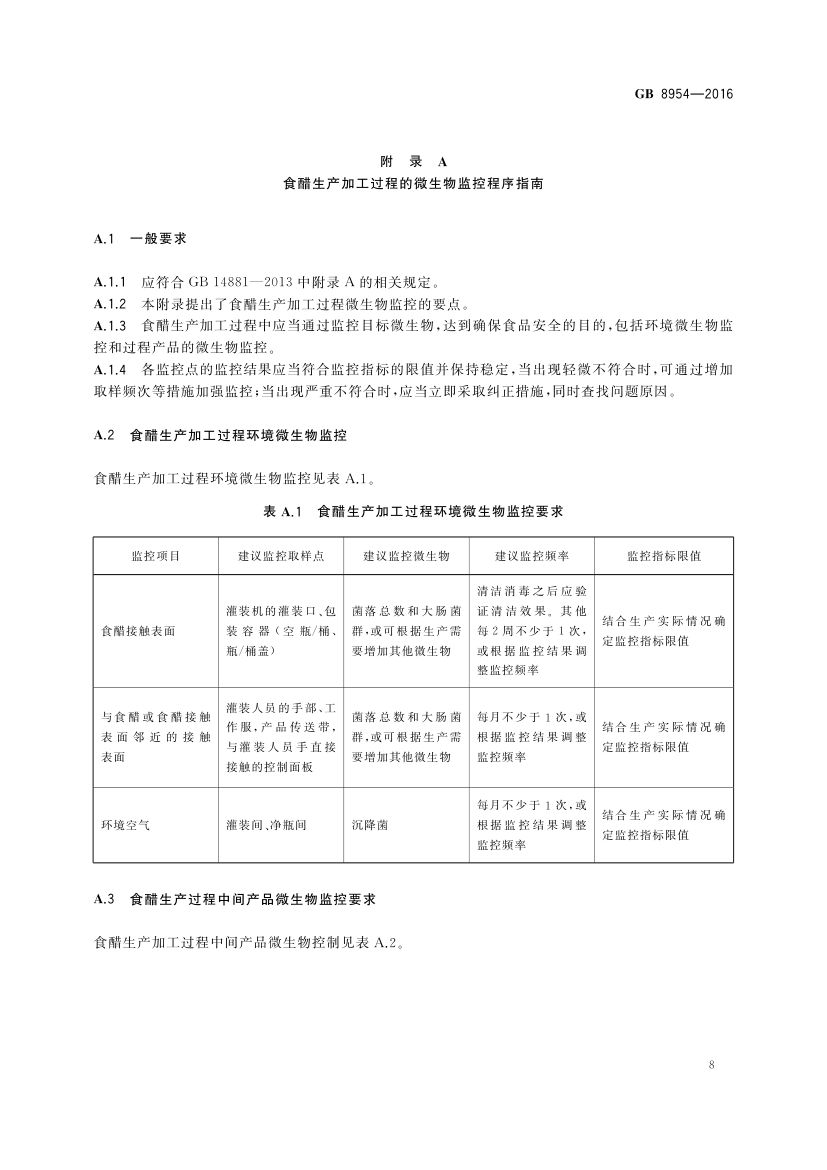 食醋生产卫生规范GB8954-2016第10页