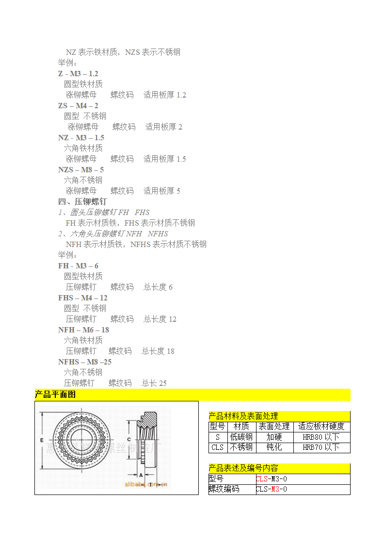 常见压铆产品代码第2页