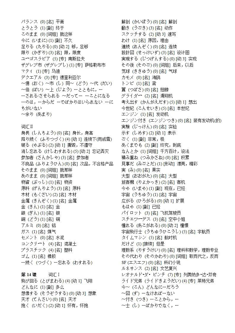 标准日本语中级-词汇表第10页
