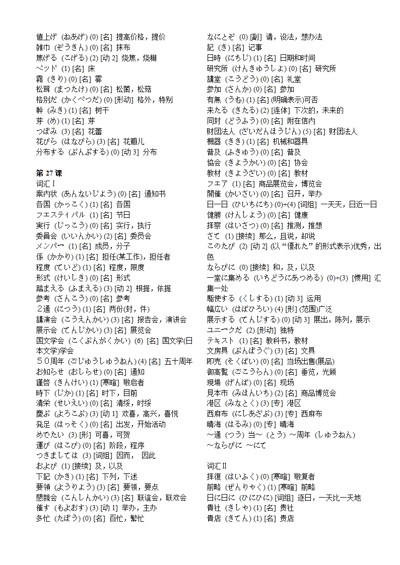 标准日本语中级-词汇表第22页