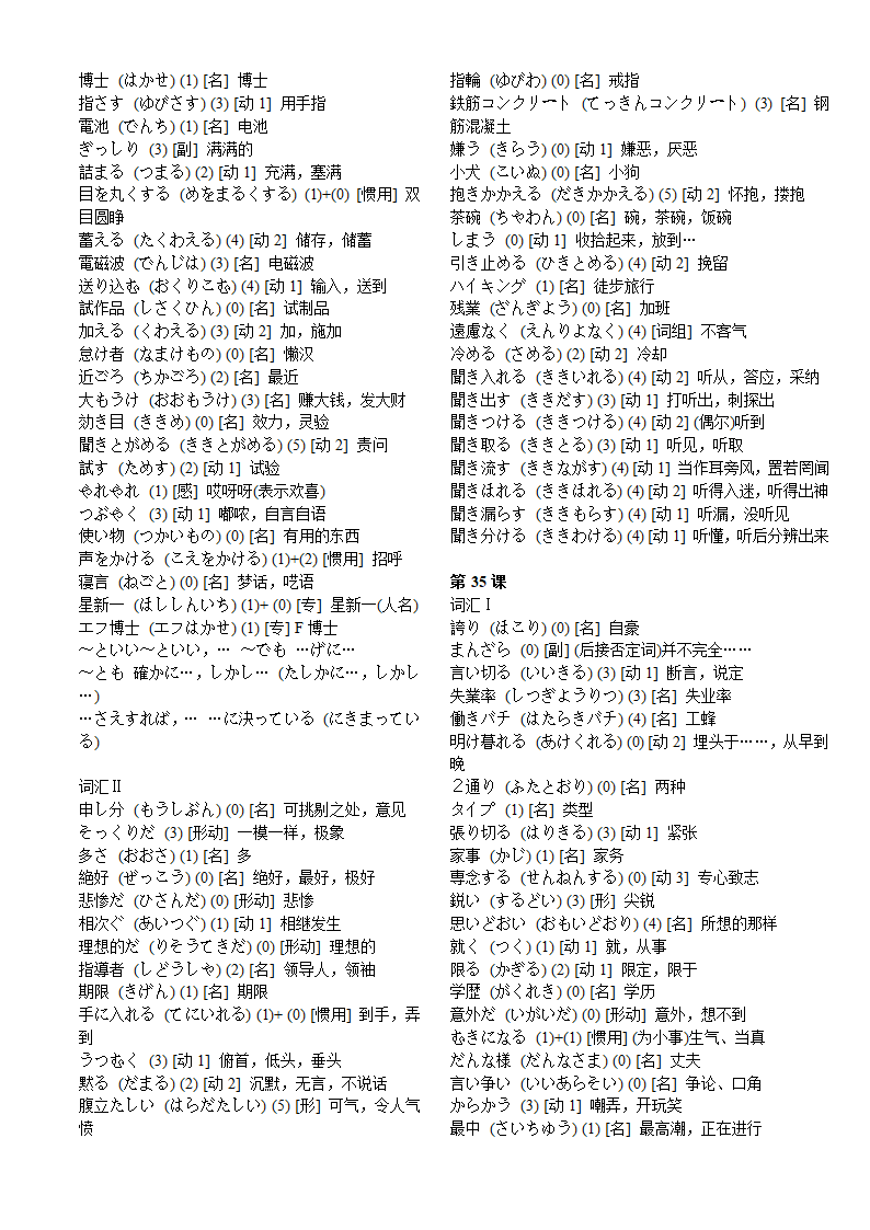 标准日本语中级-词汇表第30页