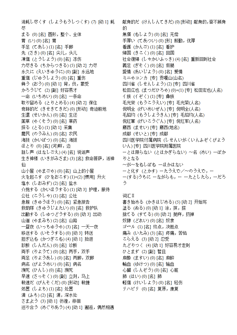 标准日本语中级-词汇表第32页
