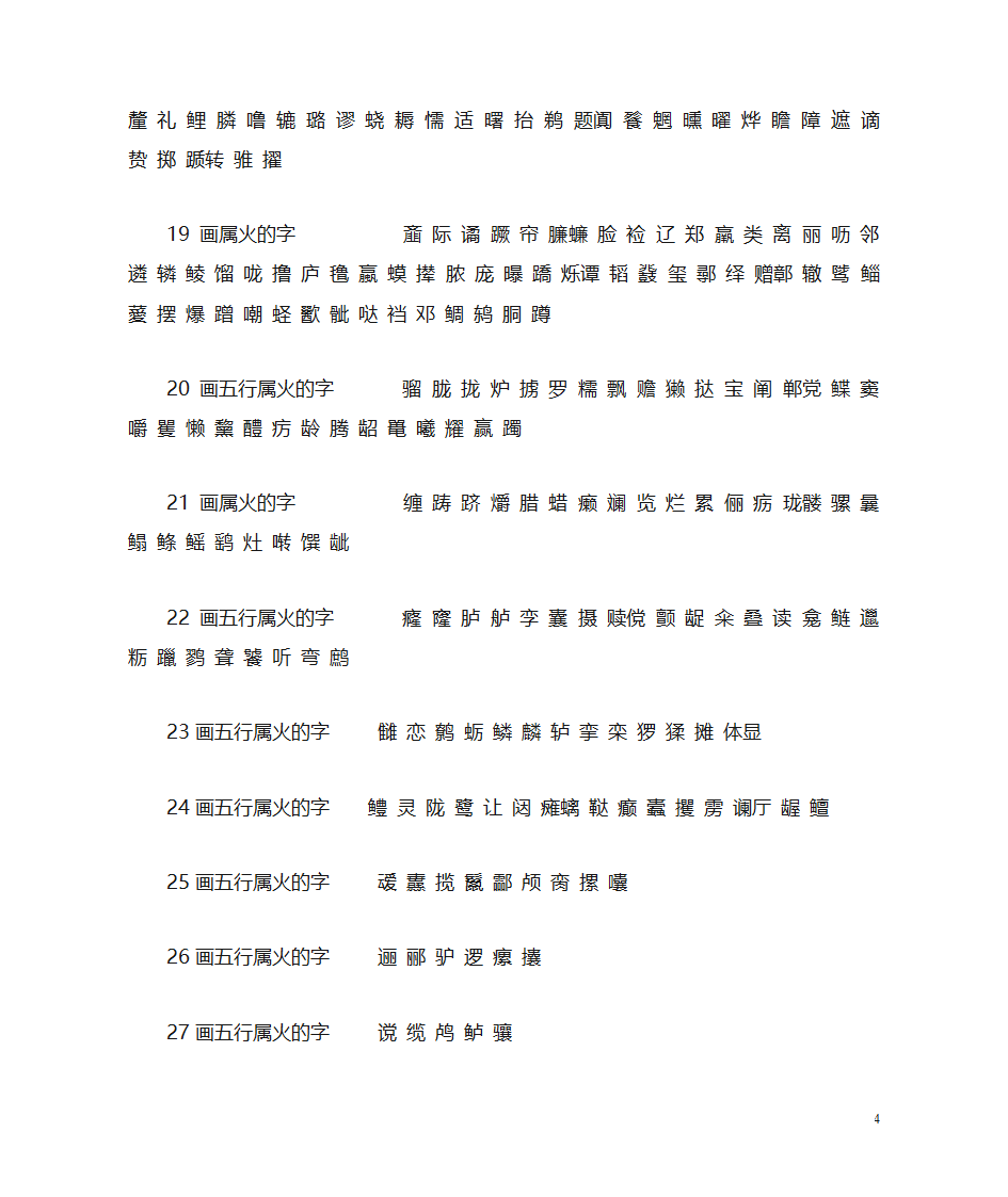 五行属火的汉字字库大全第4页