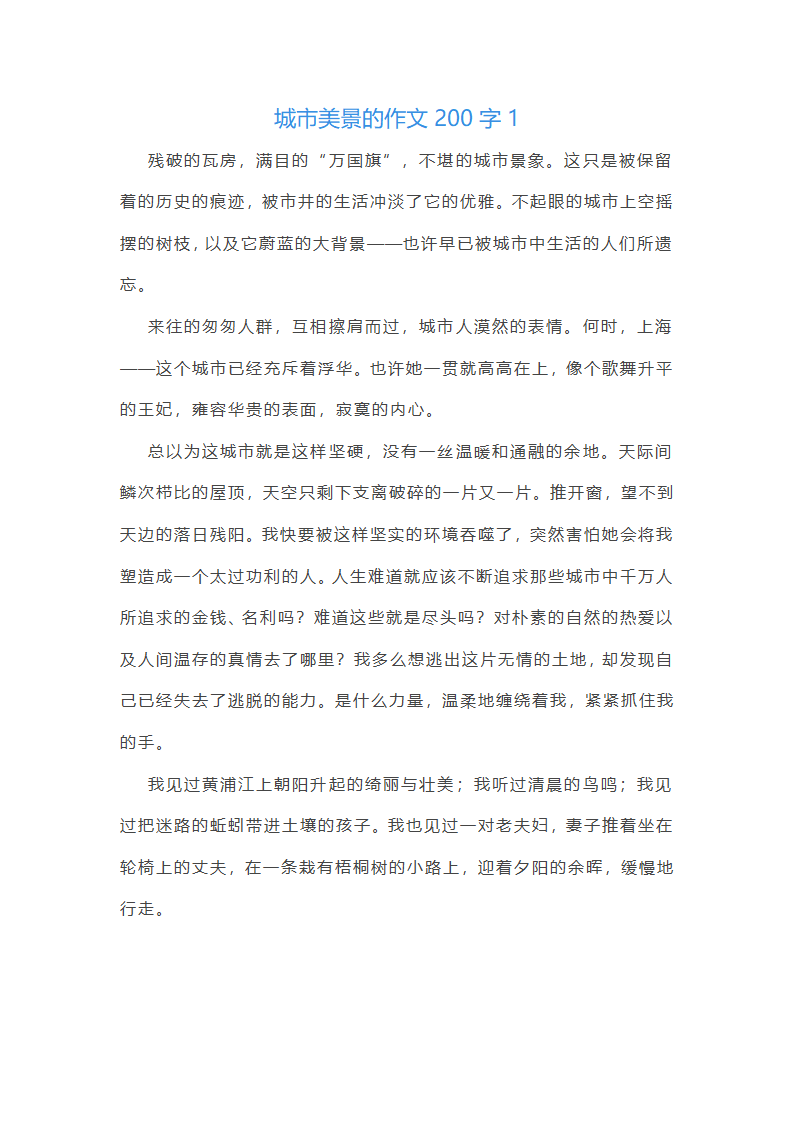 城市美景的作文