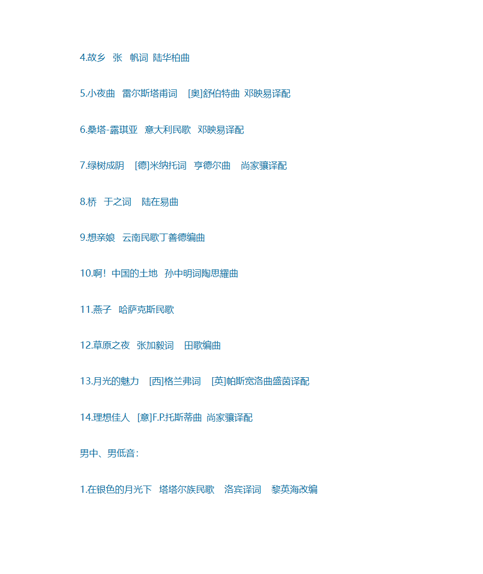声乐考级曲目第15页