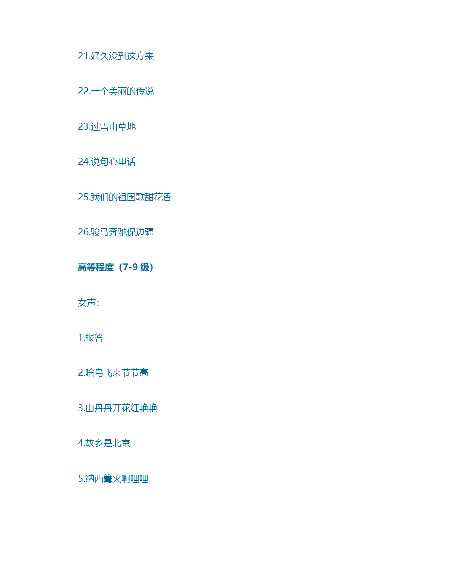 声乐考级曲目第28页