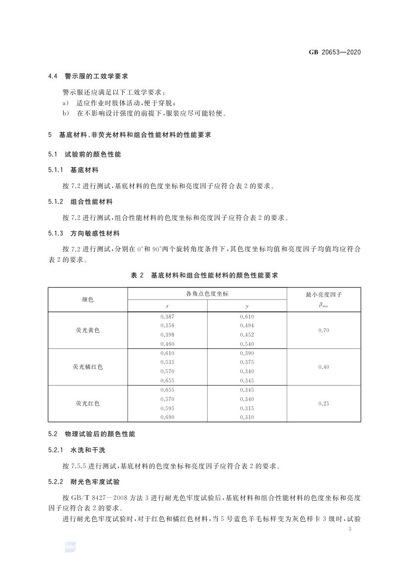 职业用高可视性警示服GB20653-2020第9页