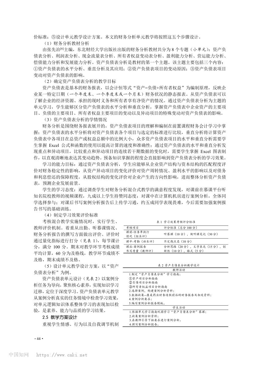 财务分析课程混合式教学设计第3页
