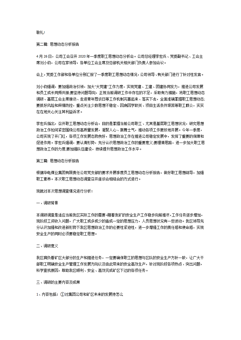 思想动态分析报告第2页