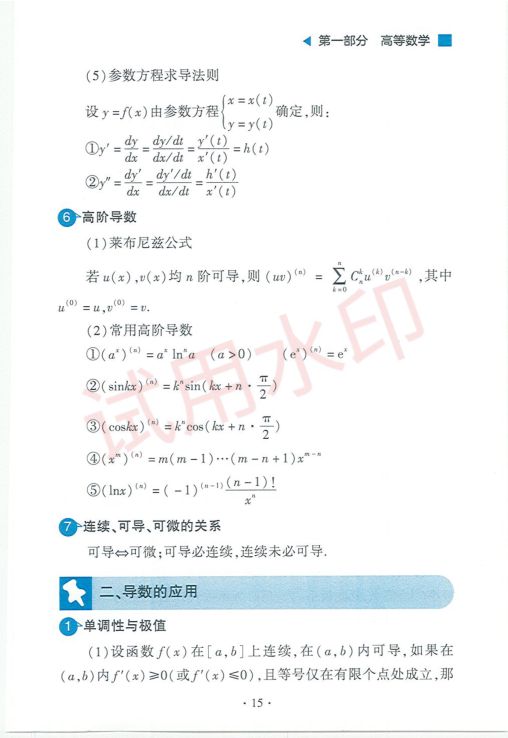 考研数学常用公式手册-上册第17页