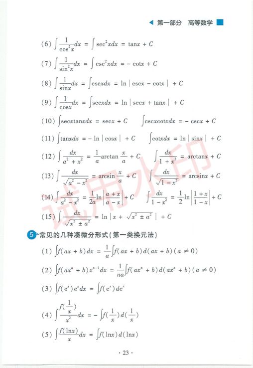 考研数学常用公式手册-上册第25页