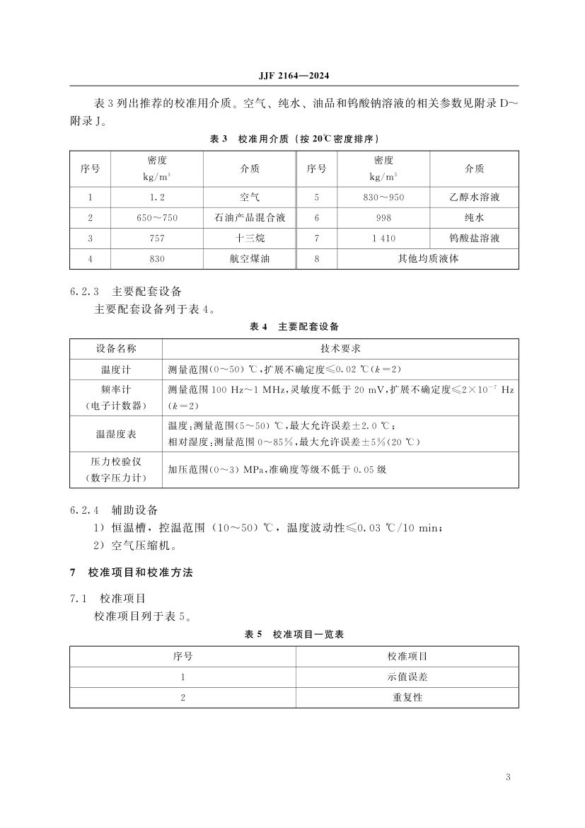 在线振动管液体密度计校准规范JJF2164-2024第8页