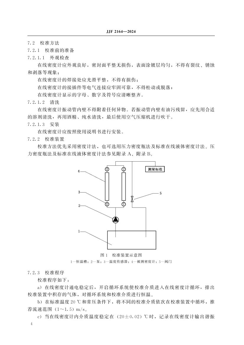 在线振动管液体密度计校准规范JJF2164-2024第9页