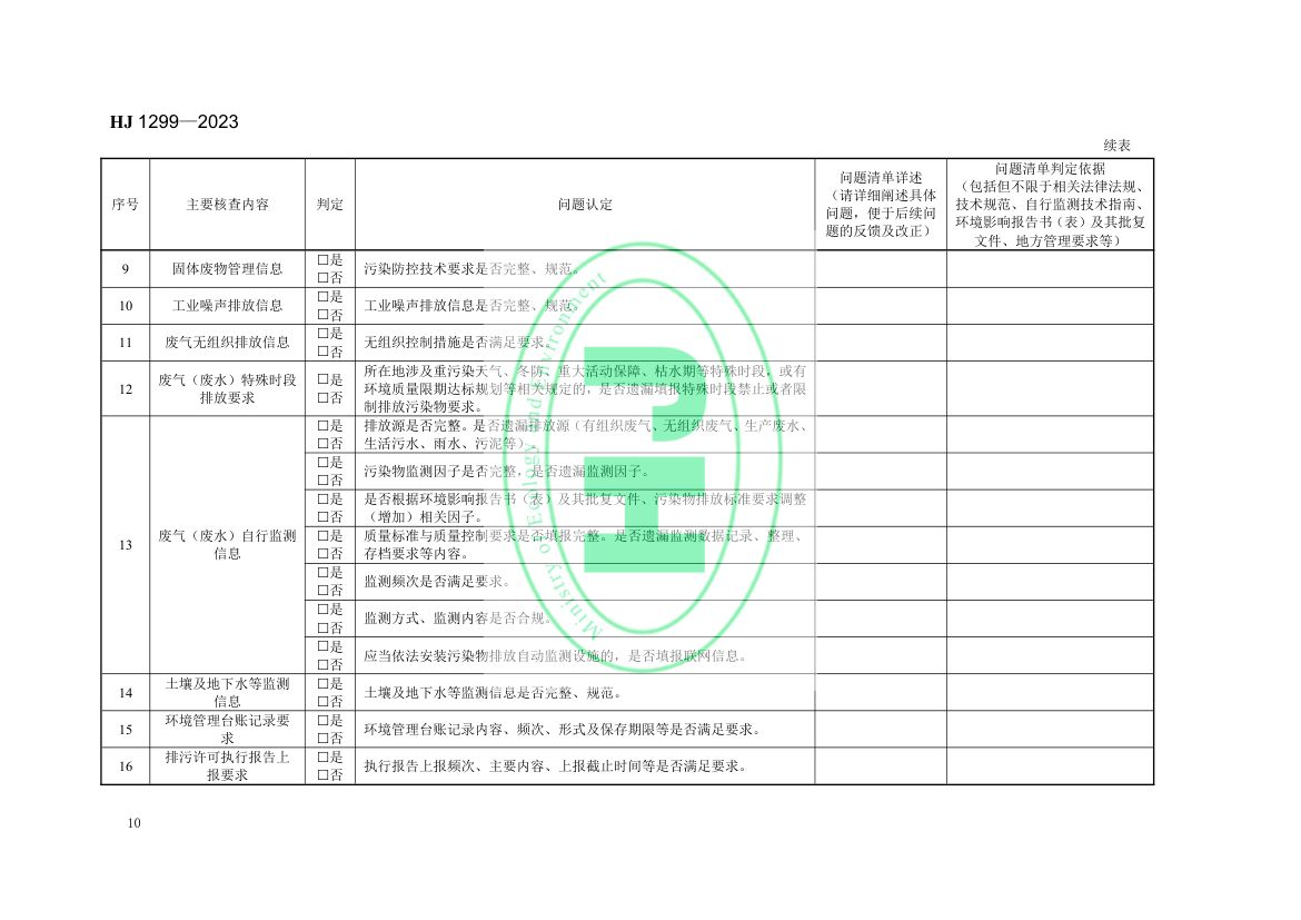 排污许可证质量核查技术规范HJ1299-2023第13页