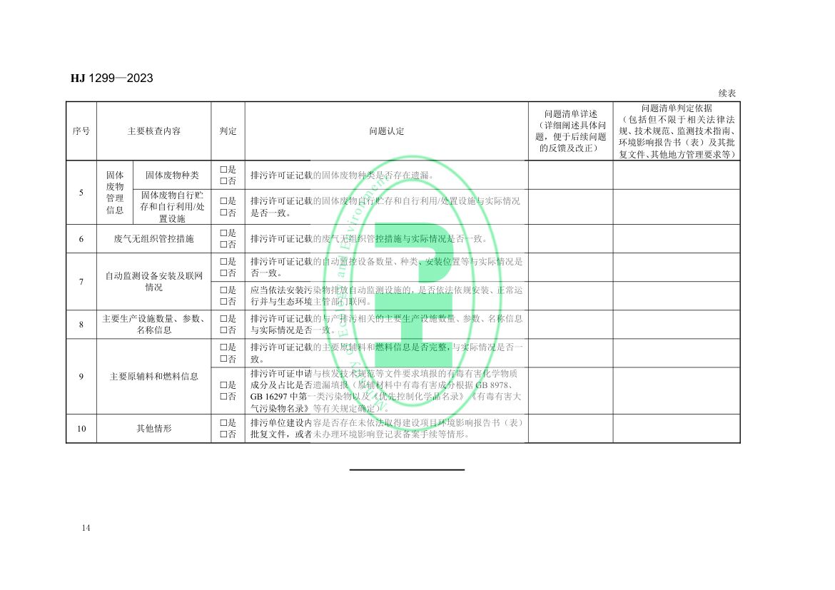 排污许可证质量核查技术规范HJ1299-2023第17页