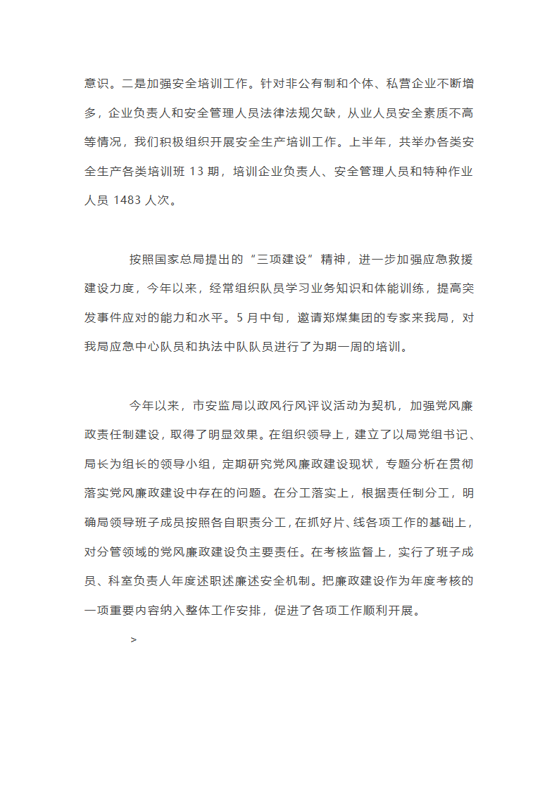 上半年安监局安全生产工作总结第6页