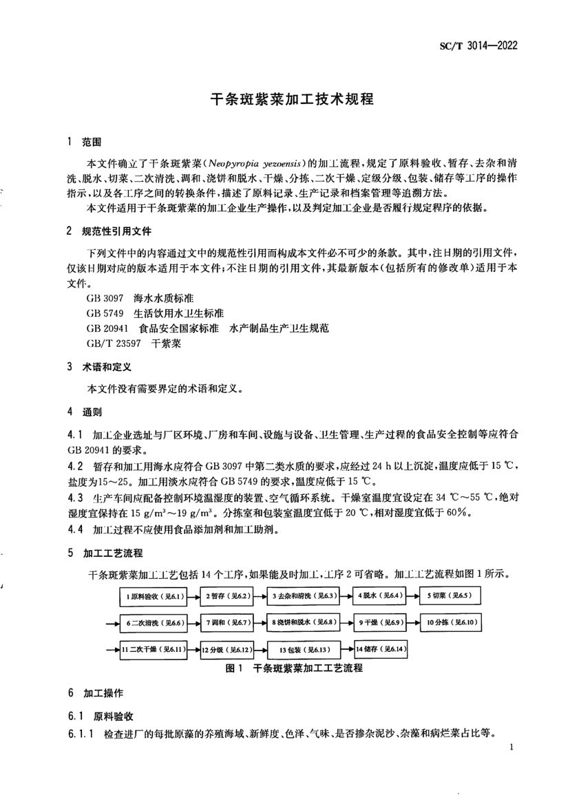 干条斑紫菜加工技术规程SCT3014-2022第3页