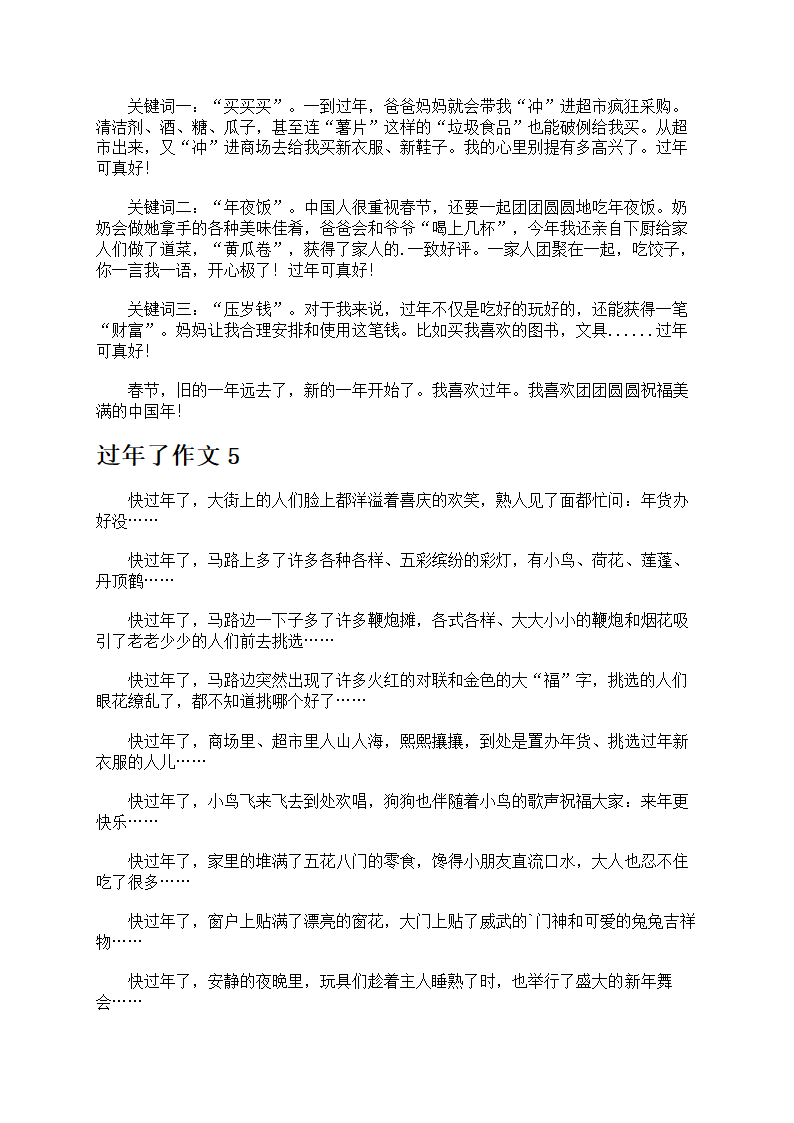 过年了作文合集第3页