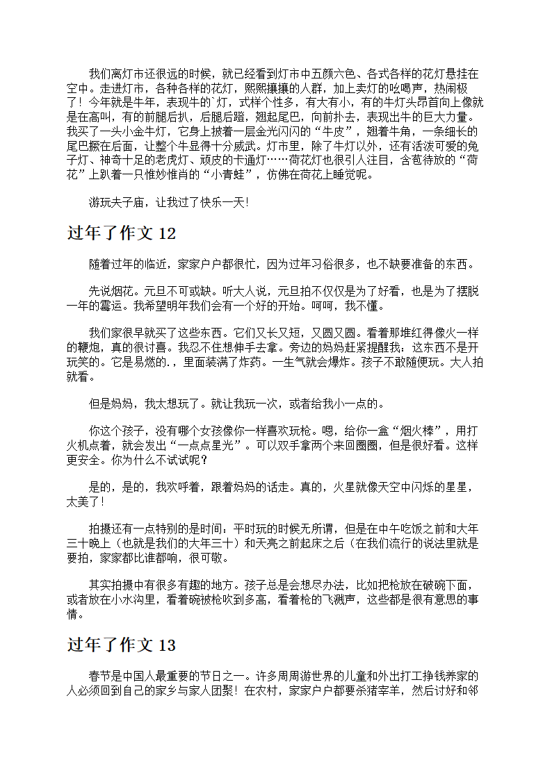 过年了作文合集第7页