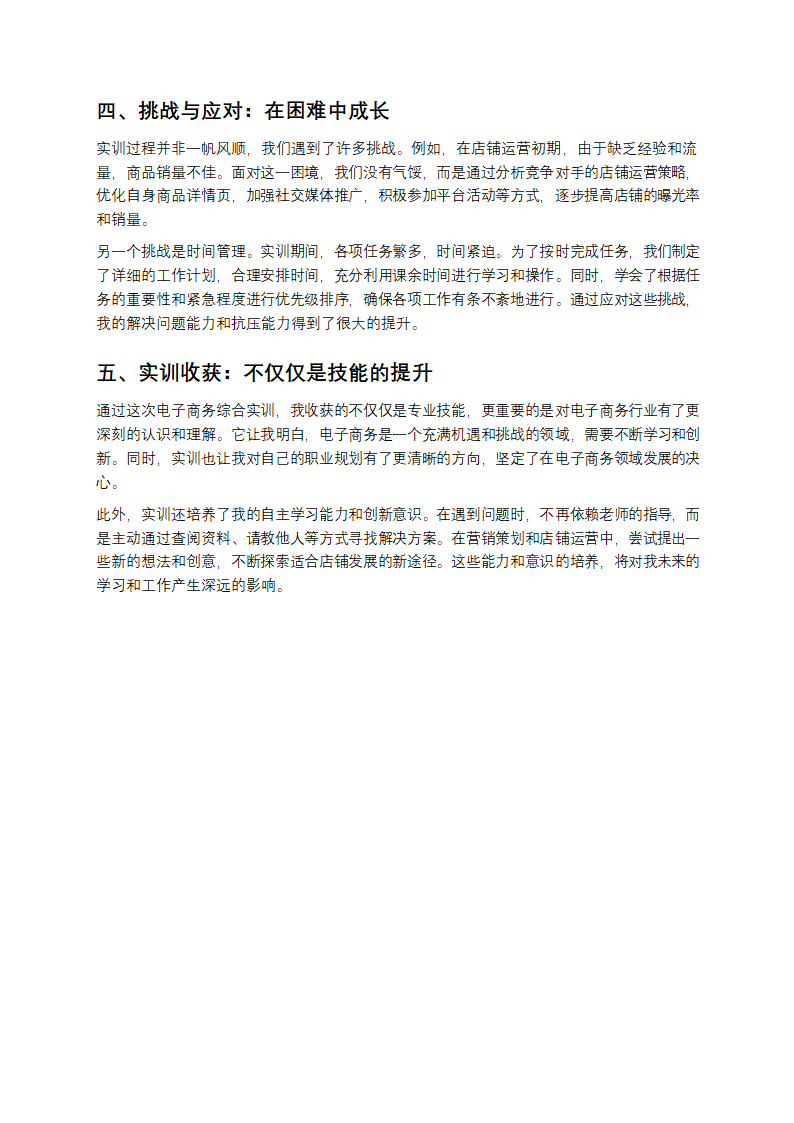 电子商务综合实训心得体会第2页