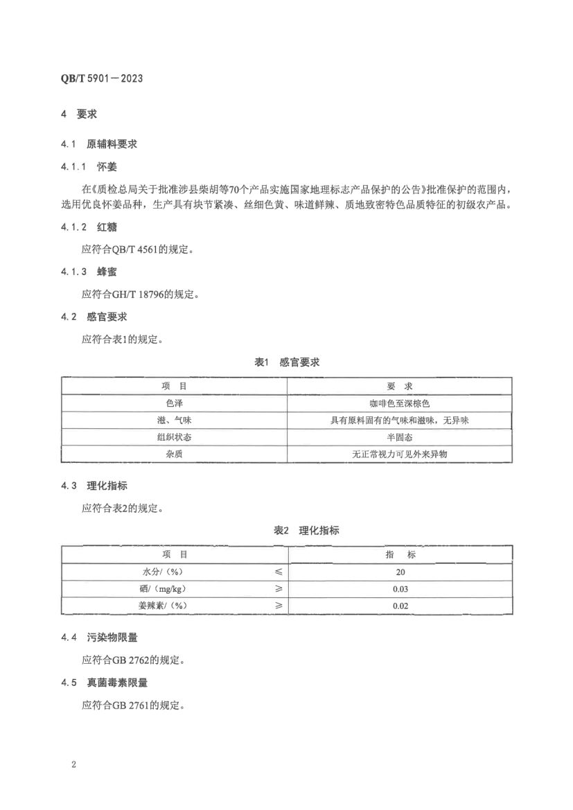 怀姜糖膏QBT5901-2023第4页