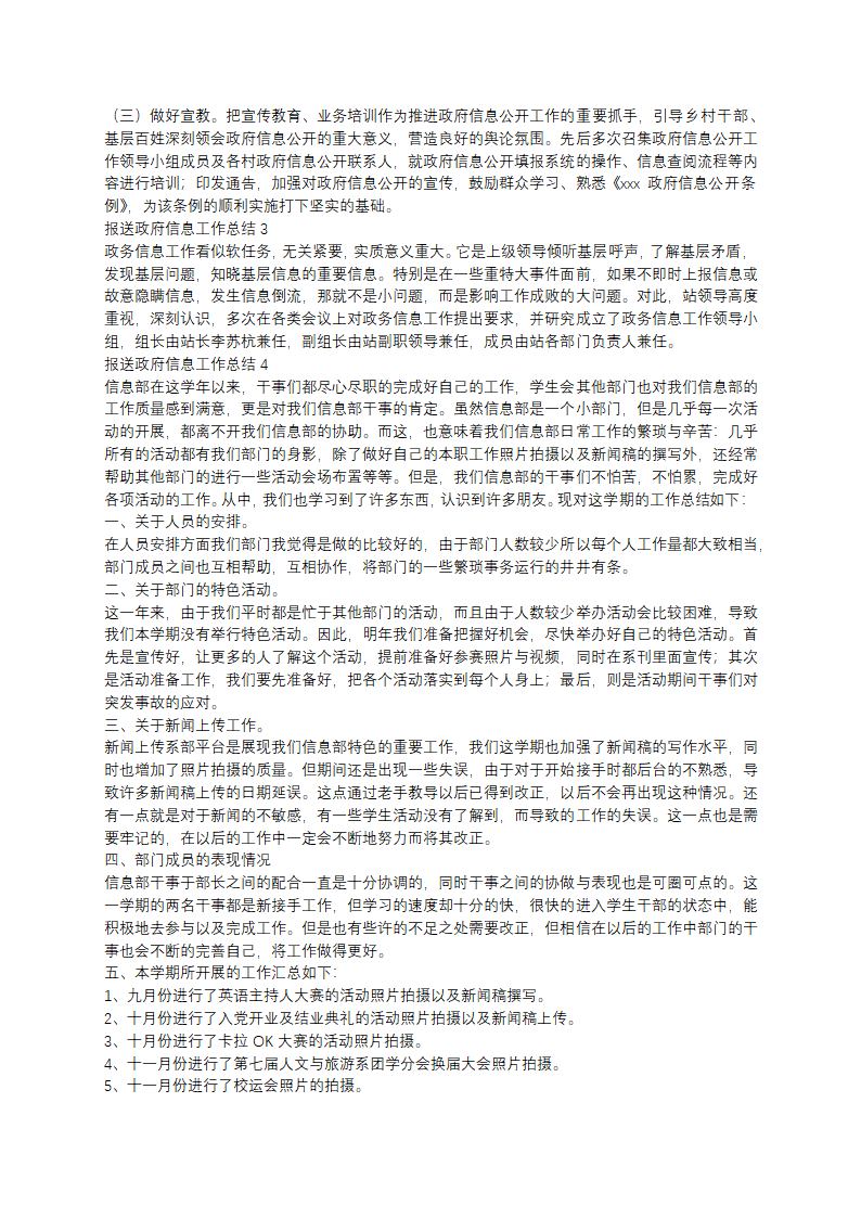 报送政府信息工作总结第2页
