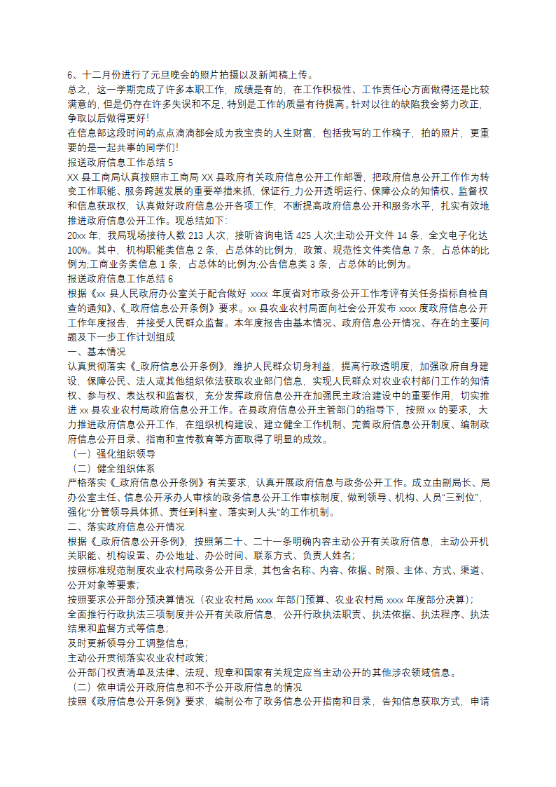 报送政府信息工作总结第3页