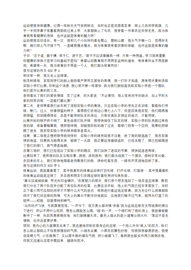 我与足球的作文600字第2页
