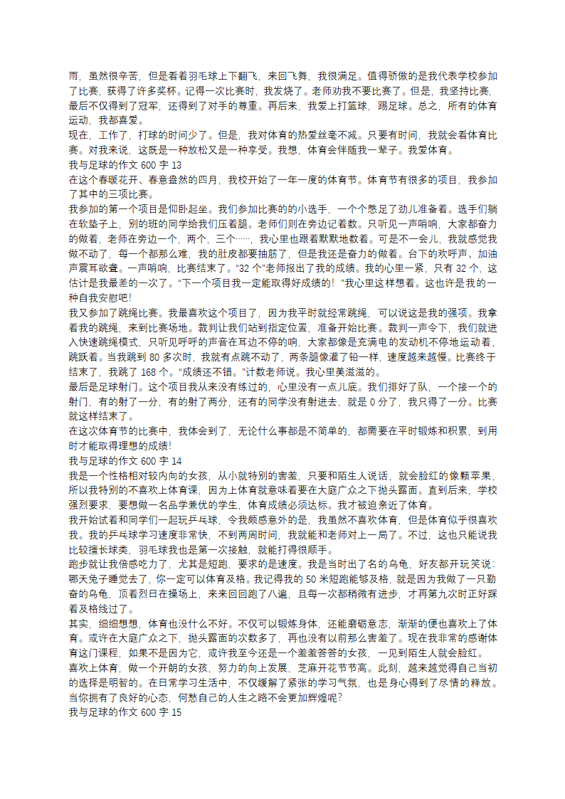 我与足球的作文600字第6页