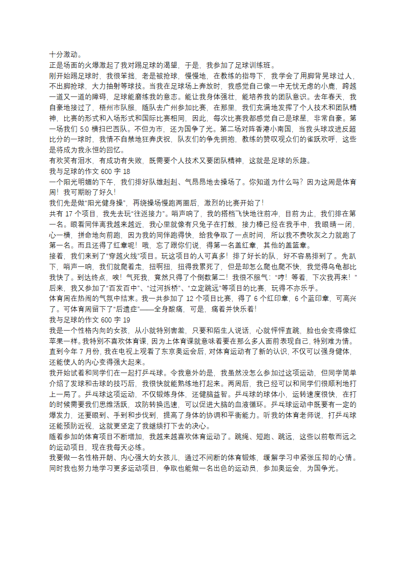 我与足球的作文600字第8页