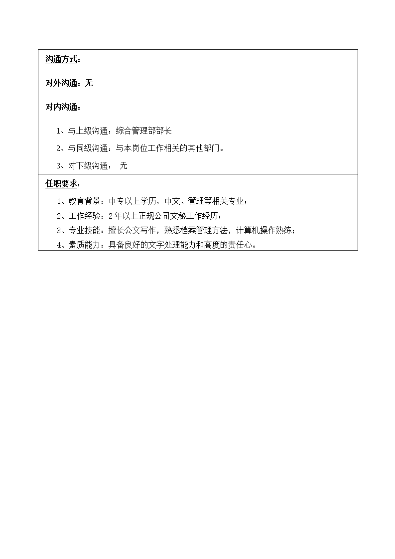 公司文秘岗位说明书.docx第2页