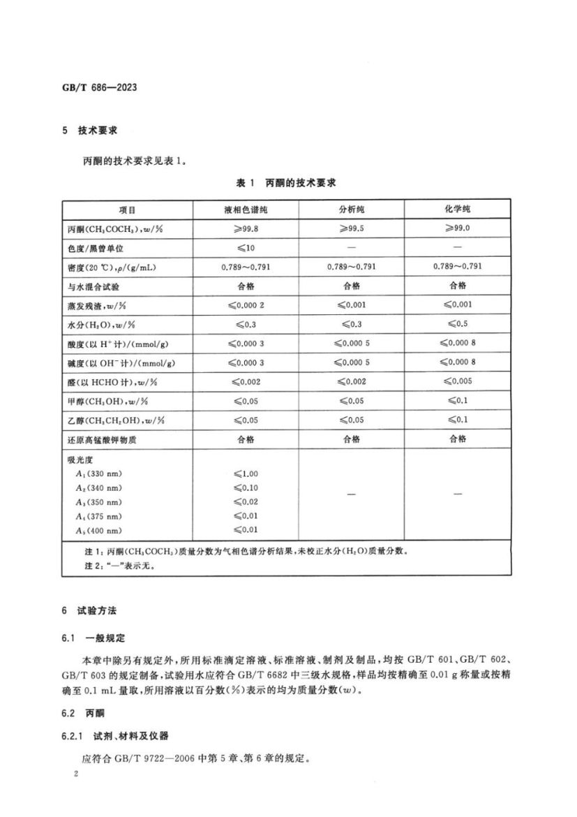 化学试剂丙酮GBT686-2023第4页