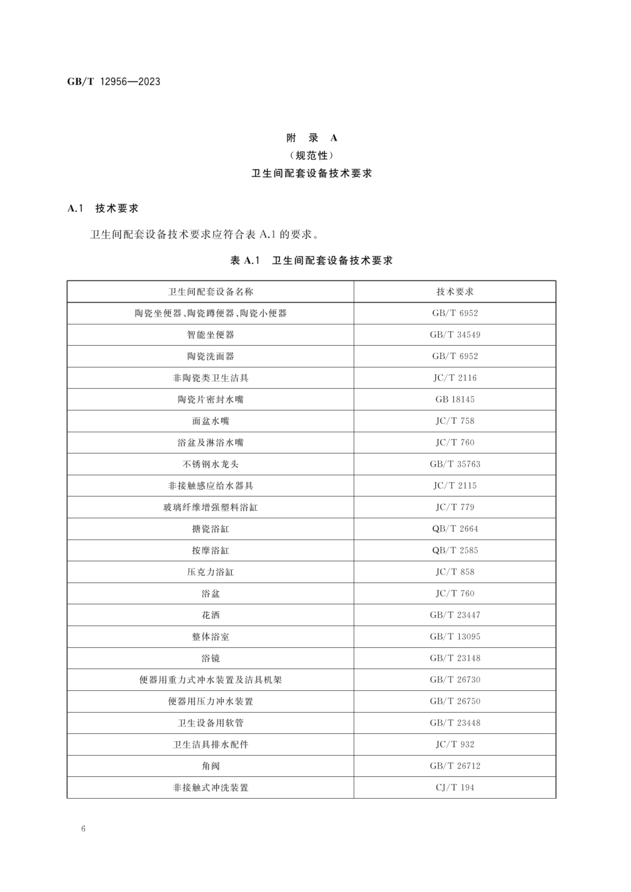卫生间配套设备要求GBT12956-2023第8页