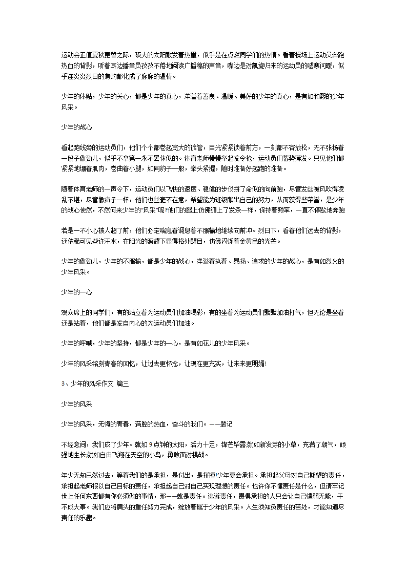 少年的风采作文第2页