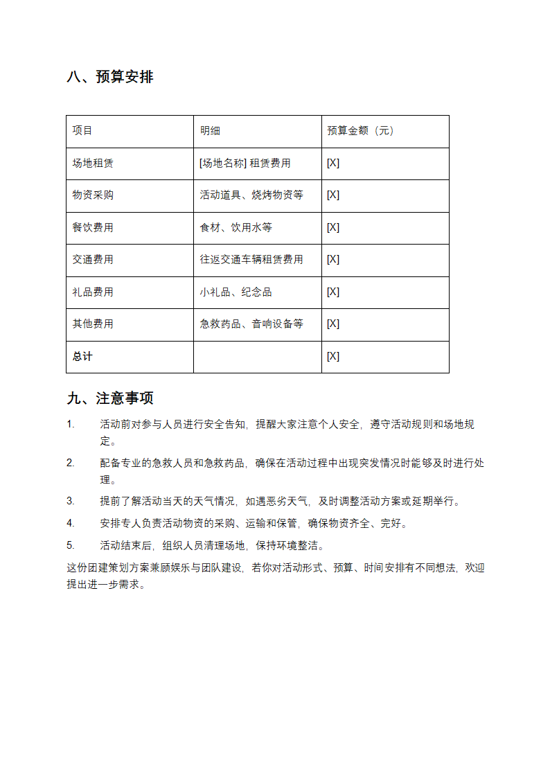 团建策划方案书第3页