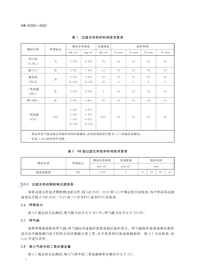 自吸过滤式逃生呼吸器GB42302-2022第8页