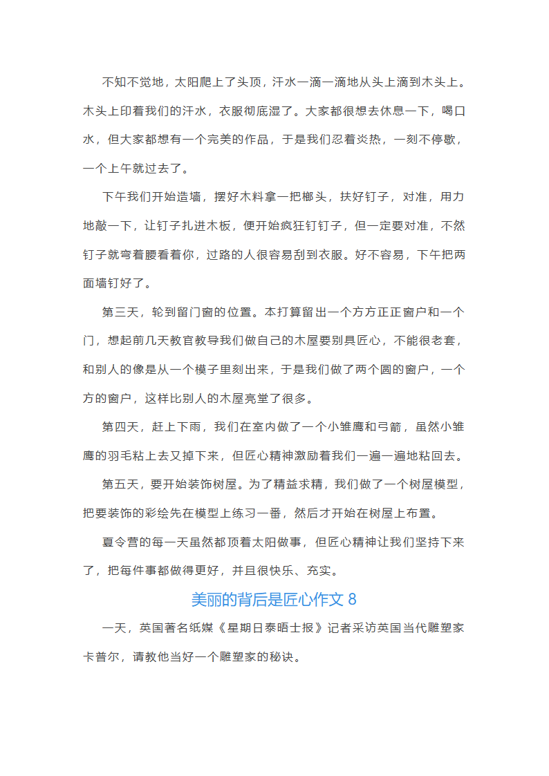 美丽的背后是匠心作文(推荐9篇)第9页