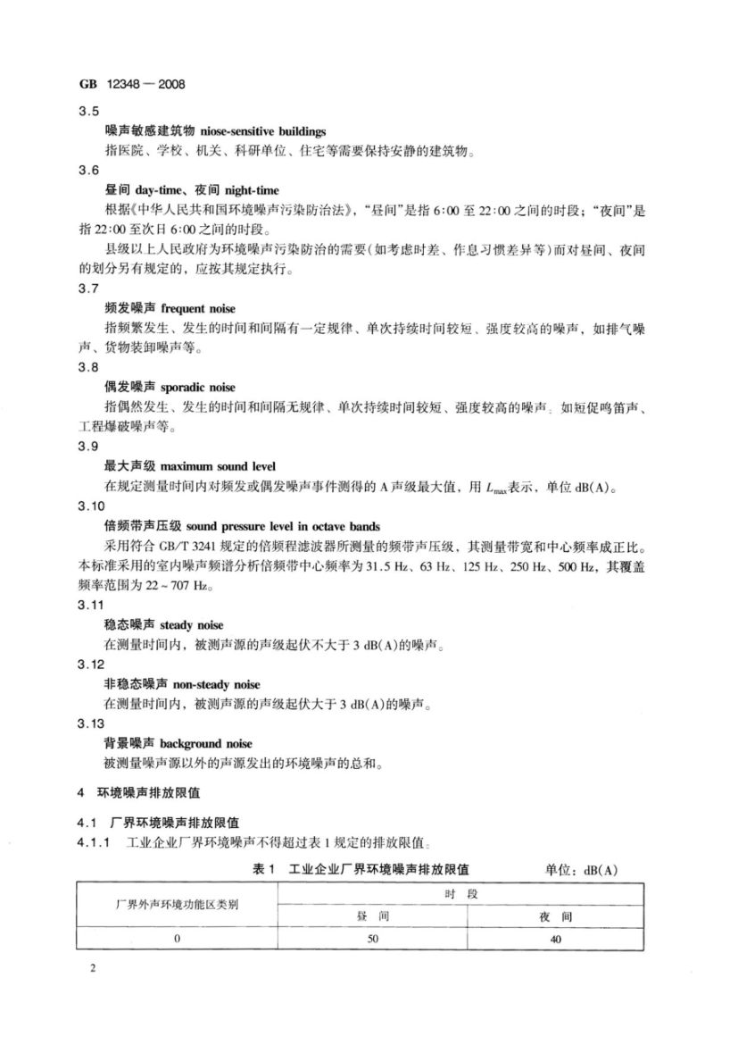 工业企业厂界环境噪声排放标准GB12348-2008第6页