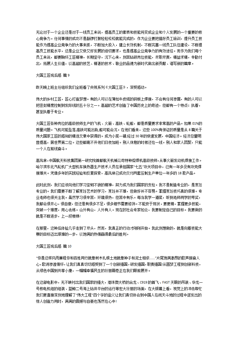 大国工匠观后感第5页