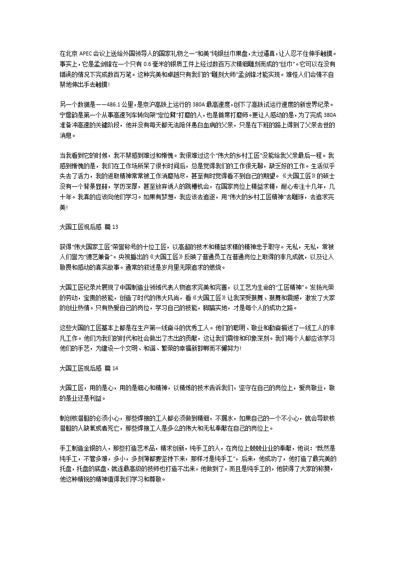 大国工匠观后感第7页