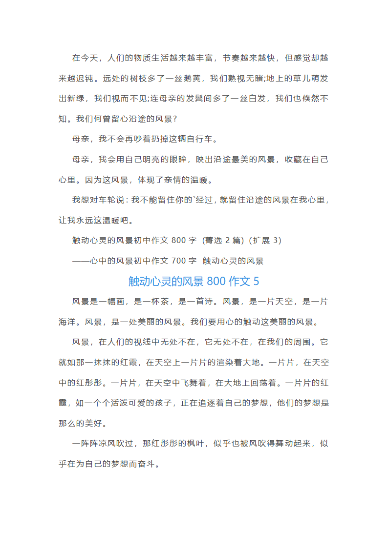 触动心灵的风景800作文第7页