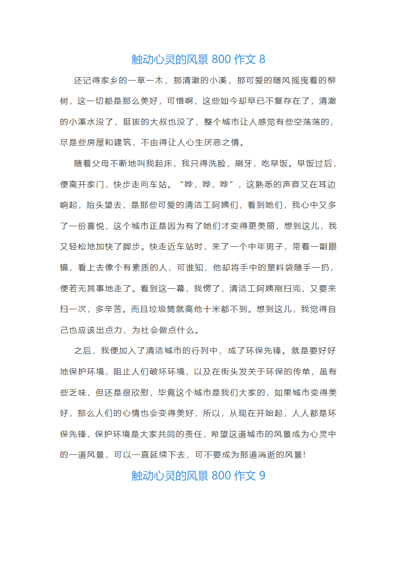 触动心灵的风景800作文第12页