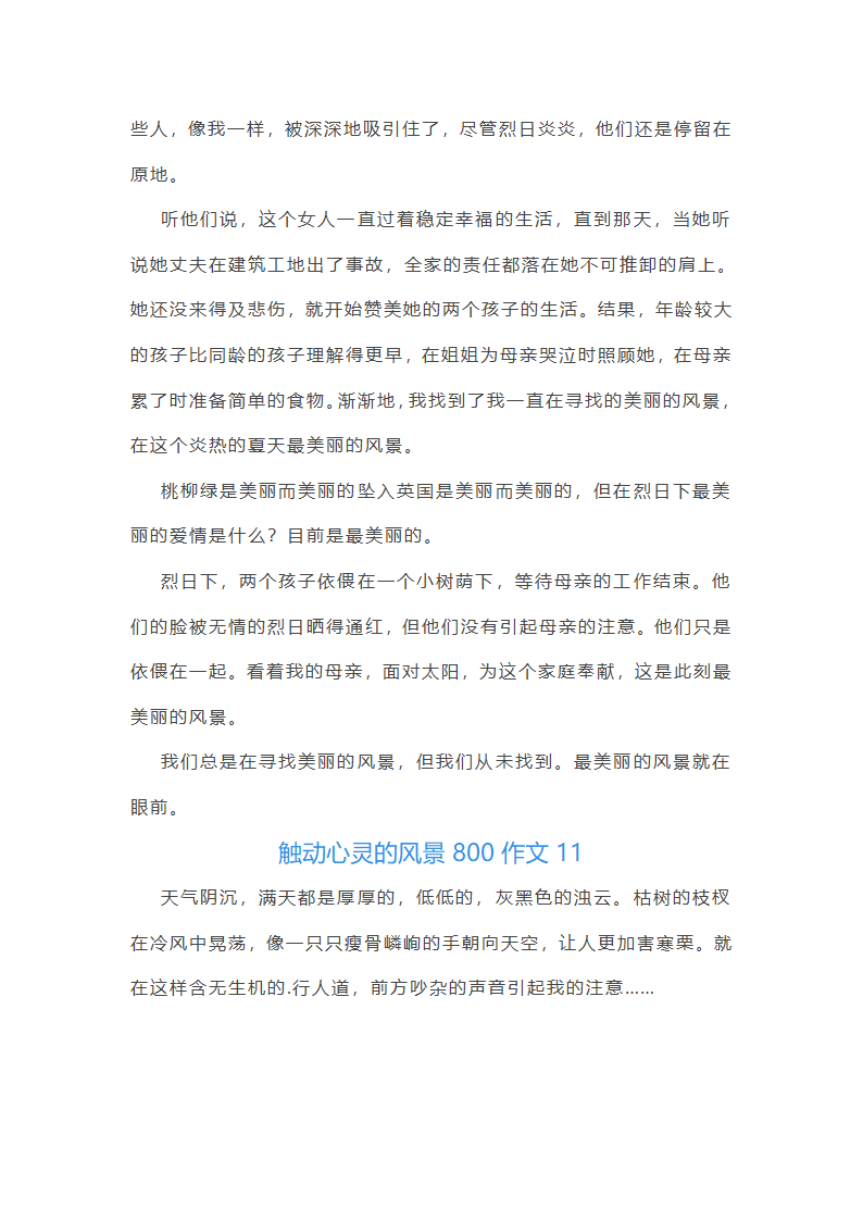 触动心灵的风景800作文第15页