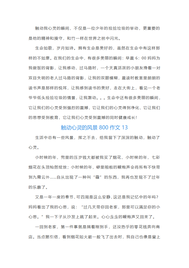 触动心灵的风景800作文第19页