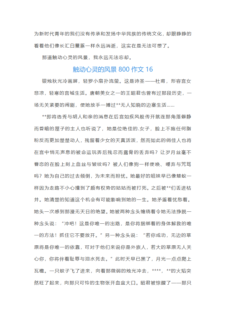 触动心灵的风景800作文第24页