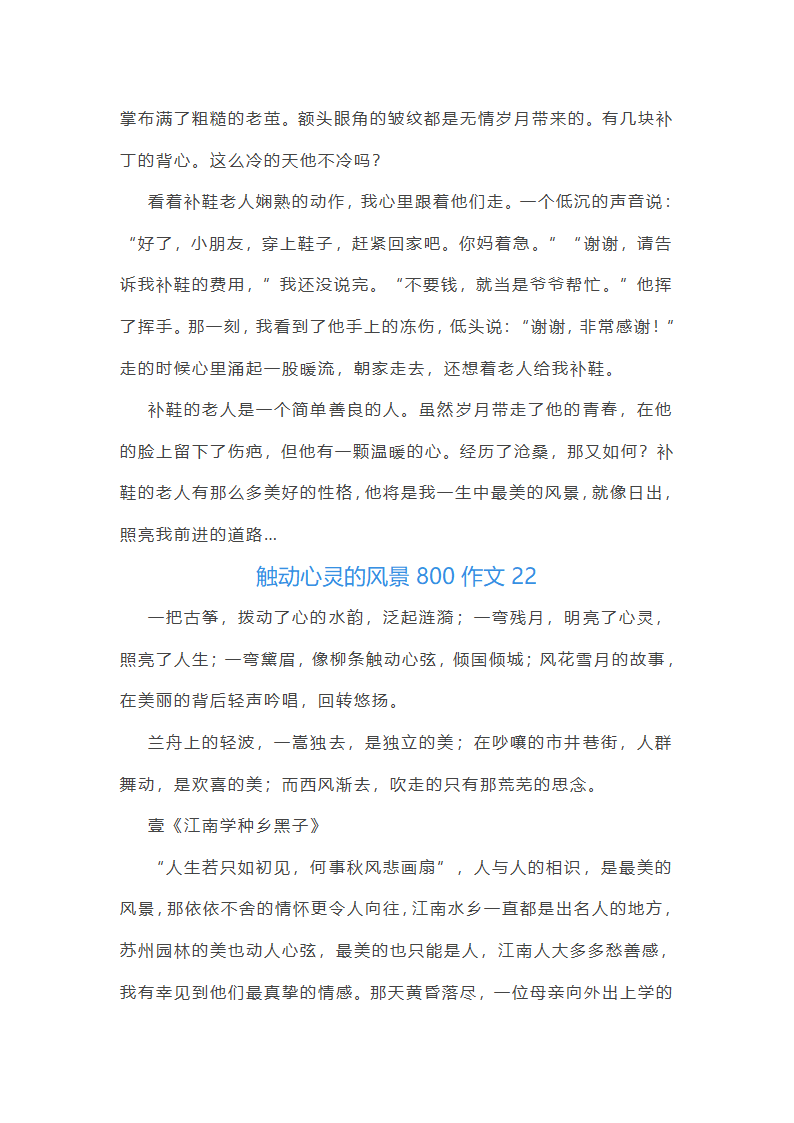 触动心灵的风景800作文第32页