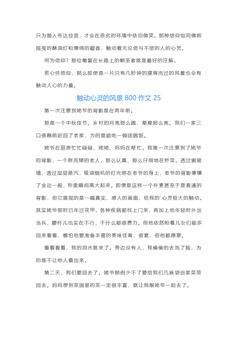触动心灵的风景800作文第37页