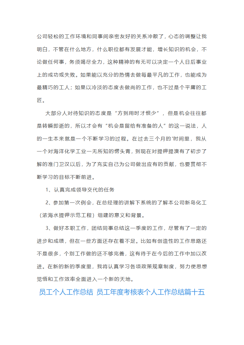 员工年度考核表个人工作总结(十六篇)第25页